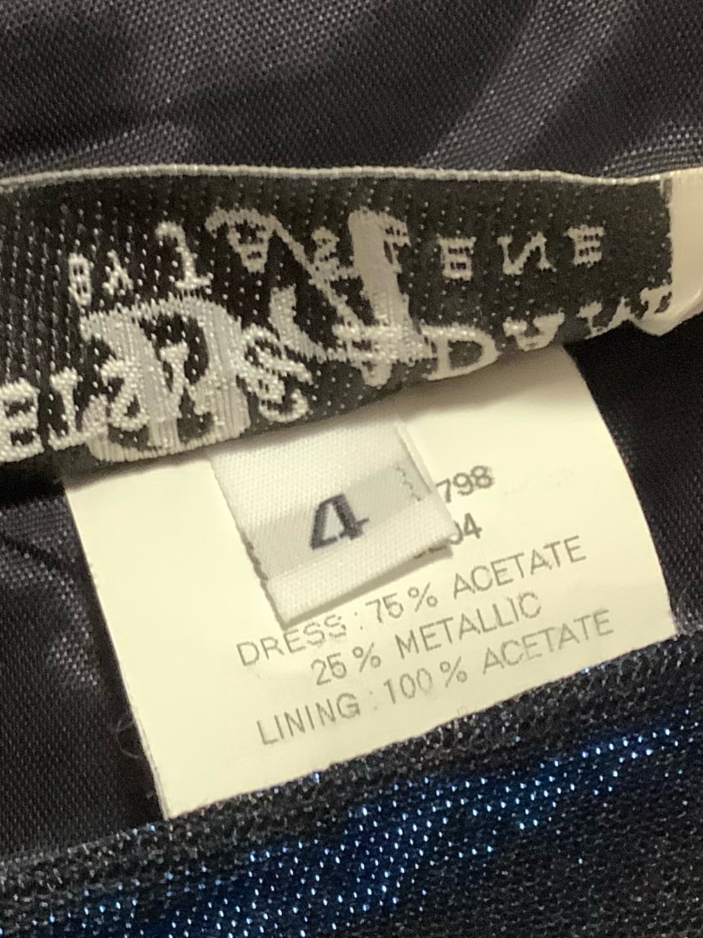 Betsy & Adam| VTG Blue Iridescent Black Lined 4* Formal Wedding Guest Dress Prom - Picture 4 of 10
